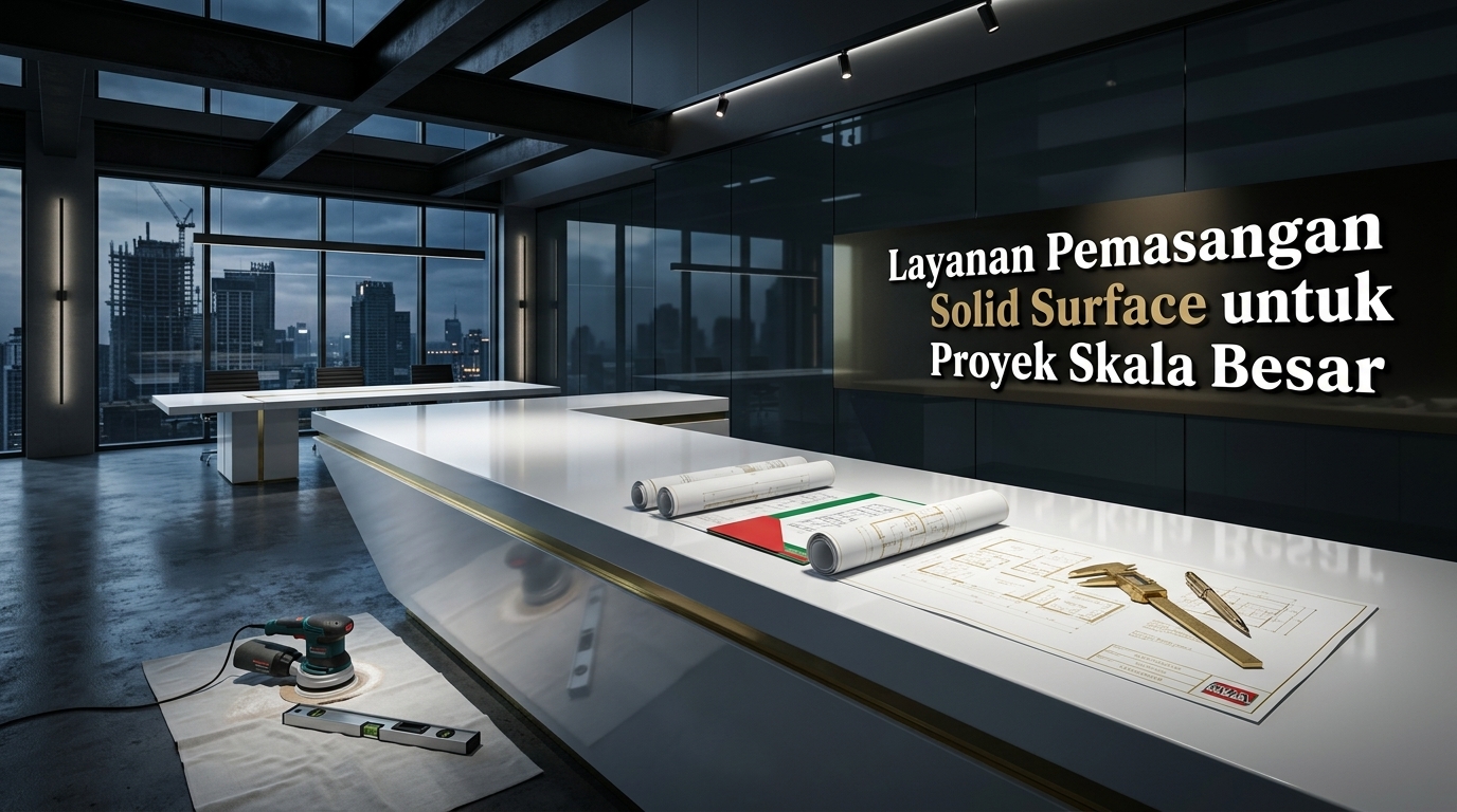 Layanan pemasangan solid surface untuk proyek skala besar hotel dan perkantoran