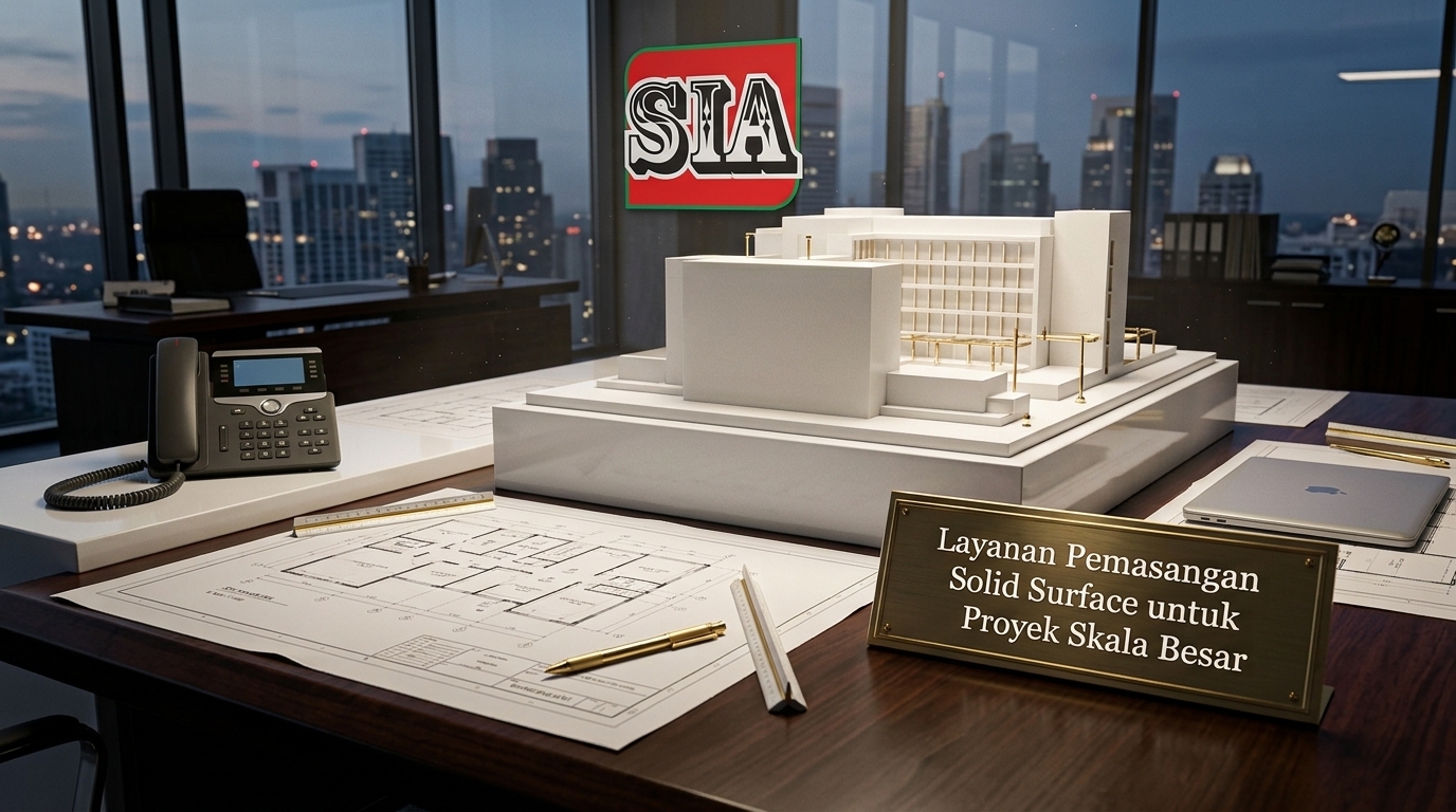 Tahapan fabrikasi dan SOP pemasangan solid surface dengan mesin presisi