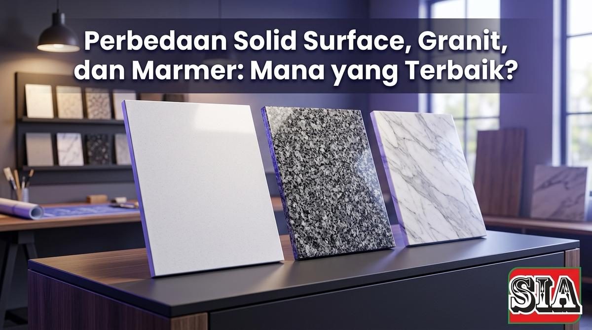 Perbedaan Solid Surface, Granit, dan Marmer: Mana yang Terbaik?