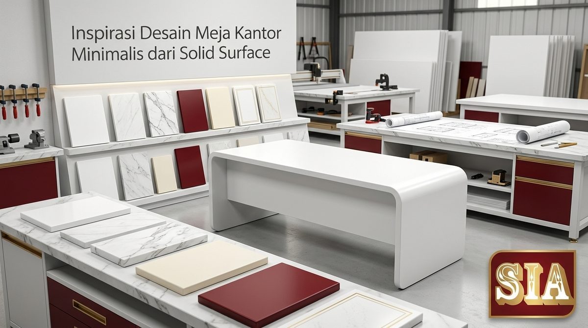 Inspirasi Desain Meja Kantor Minimalis dari Solid Surface