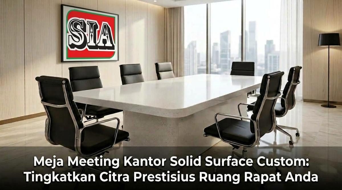 Meja Meeting Kantor Solid Surface Custom: Tingkatkan Citra Prestisius Ruang Rapat Anda