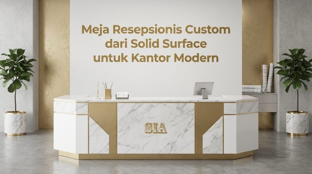 meja resepsionis custom Gambar 1