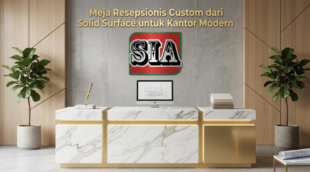 meja resepsionis custom Gambar 2
