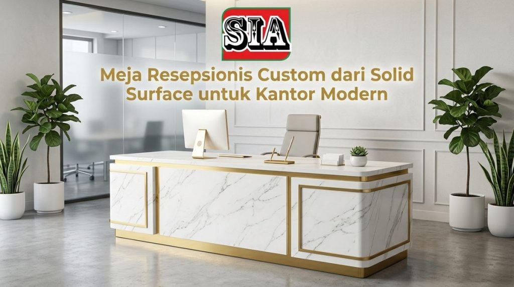 meja resepsionis custom Gambar 3