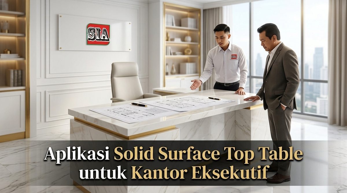Aplikasi Solid Surface top table untuk Kantor Eksekutif