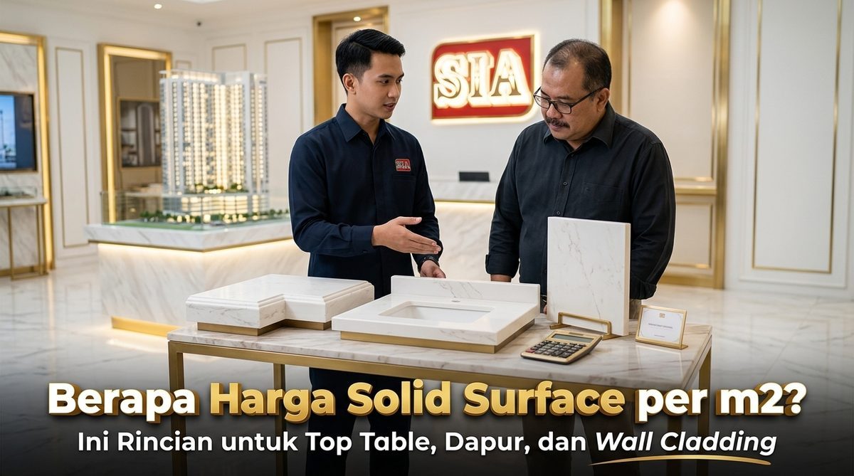 Berapa Harga Solid Surface per m2? Ini Rincian untuk Top Table, Dapur, dan Wall Cladding