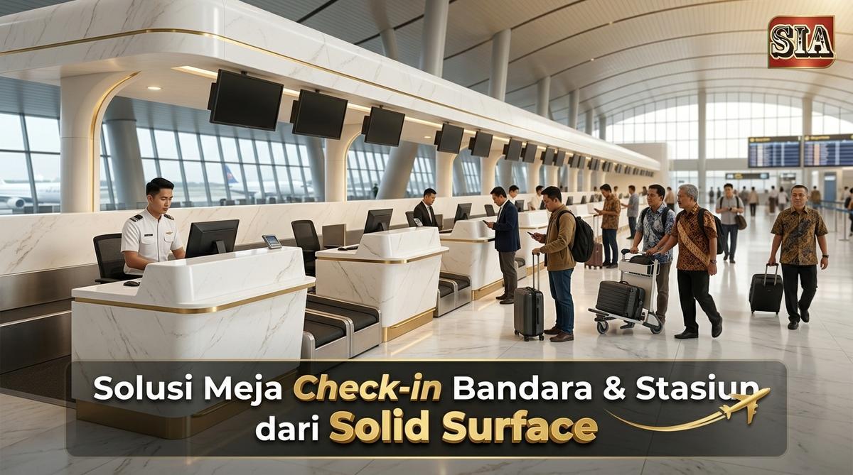 Solusi Meja Check-in Bandara & Stasiun dari Solid Surface