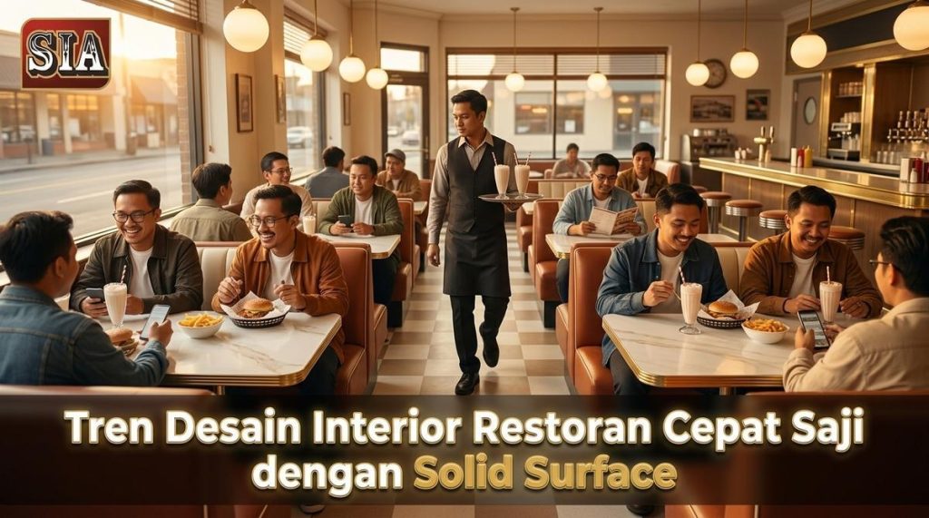 meja restoran solid surface Gambar 2
