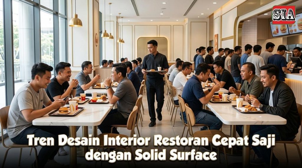 meja restoran solid surface Gambar 3